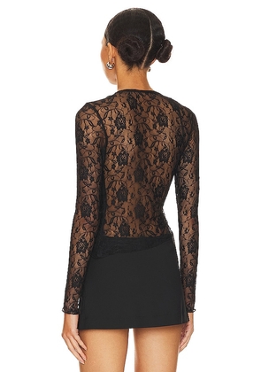 superdown Anahi Wrap Lace Top in Black. Size M. Also in XXS, XS, S.