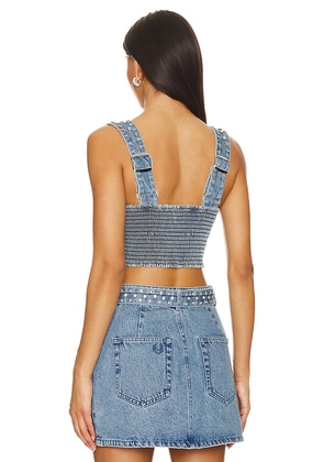 Show Me Your Mumu Shania Top in Blue. Size M. Also in S, XL.