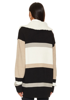 Show Me Your Mumu Weston Half Zip Pullover in Black, White. Size S. Also in XS, M, L, XL.