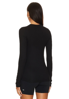 Splits59 Louise Rib Long Sleeve Top in Black. Size M. Also in XS, S, L.