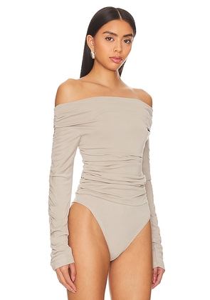 Steve Madden Jolie Bodysuit in Beige. Size M. Also in S, XS, L, XL.