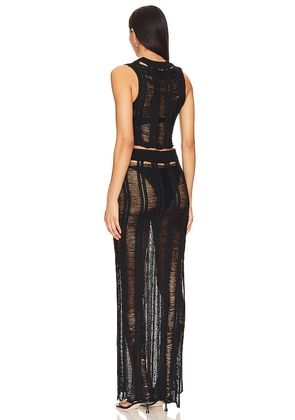 superdown Tayla Maxi Skirt Set in Black. Size M. Also in XS, S, L.