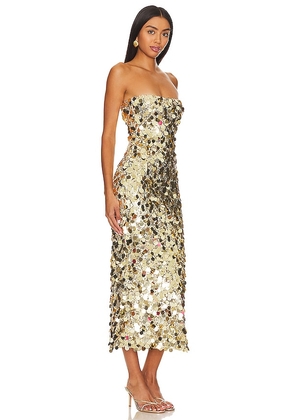 Runaway The Label Gabourne Dress in Metallic Gold. Size M. Also in S, XS.