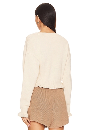 Tularosa Jovien Rosette Cardigan in Beige. Size M. Also in XS, S.