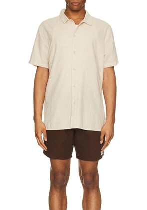 Rhythm Classic Linen Short Sleeve Shirt in White. Size S. Also in M.
