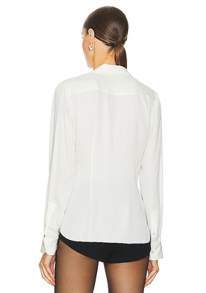Theory Classic Fitted Shirt in Ivory. Size M. Also in XS, S, XL, L.