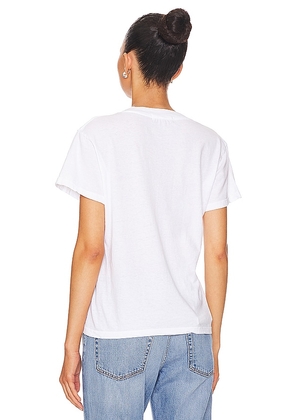 perfectwhitetee Cotton Boxy V Neck Tee in White. Size L. Also in S, XS, M.