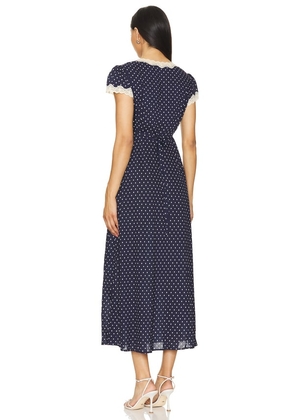RIXO Clarice Dress in Navy. Size M. Also in S, XS, XL.