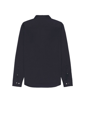 Theory Sylvain Structure Knit Shirt in Navy. Size S. Also in M, L, XL/1X, XXL/2X.