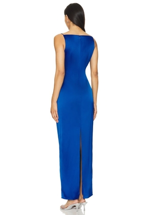 RUMER Oracle Boatneck Gown in Blue. Size XS. Also in L.