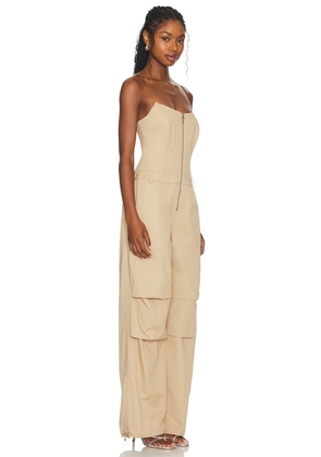 retrofete Stana Jumpsuit in Tan. Size M. Also in S.