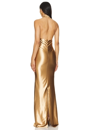 retrofete Charity Dress in Metallic Gold. Size S. Also in XS, M.