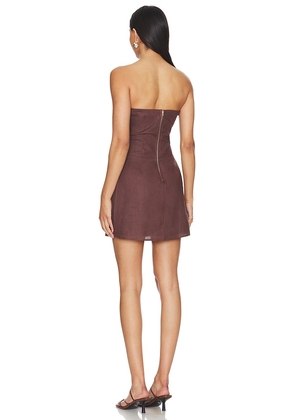 SNDYS Romi Linen Dress in Brown. Size XL. Also in L, M, S, XS, XXL, XXS.