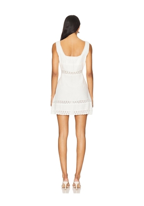 RIXO Ronan Mini Dress in Cream. Size L. Also in S.