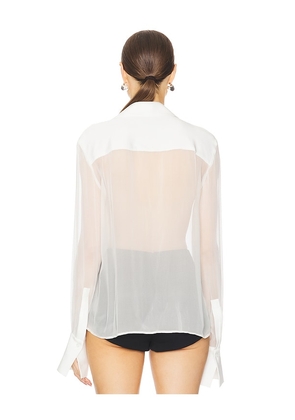 SANS FAFF Meghan Silk Blouse in White. Size M. Also in S, XS, L, XL.