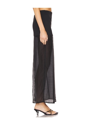 SNDYS Chloe Sheer Skirt in Black. Size S. Also in M, XL, XS.