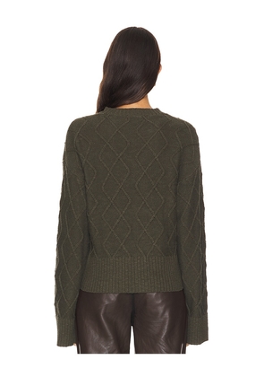 Sanctuary Coastal Cable Crewneck Sweater in Olive. Size M. Also in XS, L.