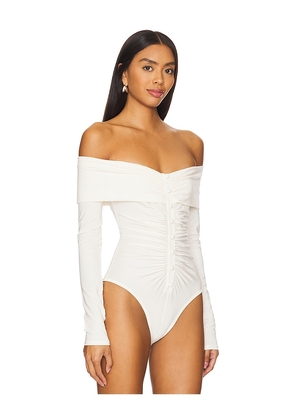 The Line by K Lunar Bodysuit in Cream. Size M. Also in XS, S, L, XL.