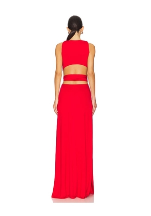 Sid Neigum 4 Way V Neck Knot Dress in Red. Size S. Also in XS, M.
