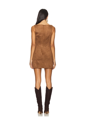 Tularosa Mimi Faux Suede Dress in Chocolate. Size M. Also in XXS, XS, S.