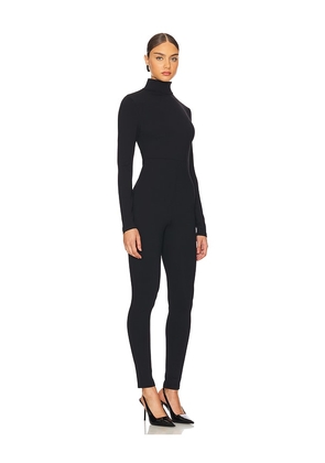 Susana Monaco Mock Neck Long Sleeve Jumpsuit in Black. Size XS. Also in S, M, L, XL.
