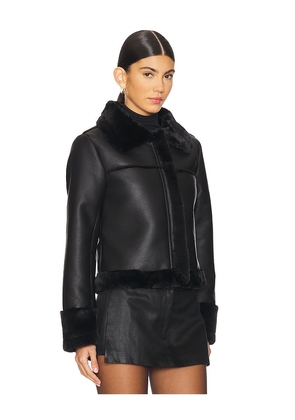 superdown Sasha Faux Leather Jacket in Black. Size M. Also in S.