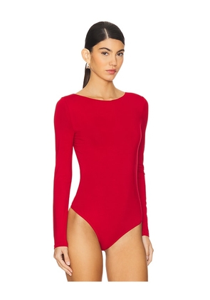 SANS FAFF Cross Back Bodysuit in Red. Size L. Also in S, XL.