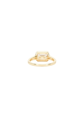 SHASHI Emerald Cut Bezel Ring in Metallic Gold. Size 5. Also in 6, 8.