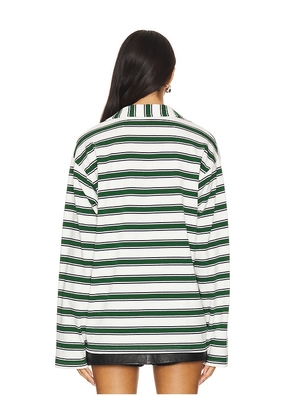 superdown Cailyn Polo Top in White,Green. Size M. Also in XS, XXS, S, L, XL.