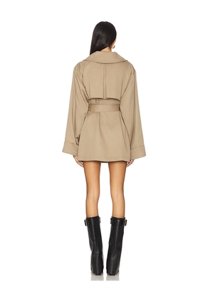 SNDYS Victoria Mini Trench Dress in Green. Size M. Also in L, S, XL, XS, XXS.