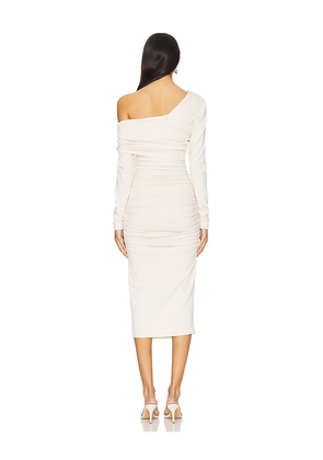 Susana Monaco One Off Shoulder Long Sleeve Dress in Ivory. Size M. Also in XS, S, L.