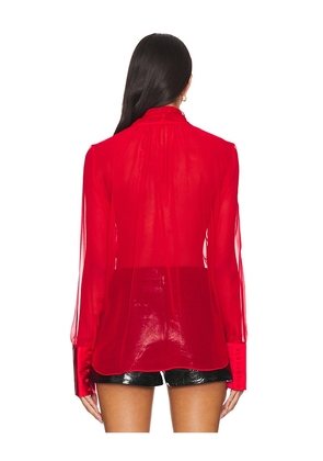 retrofete Suri Silk Blouse in Red. Size M. Also in S, XL.