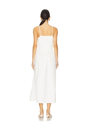 Shona Joy Aliah High Neck Midi Dress in Ivory. Size M. Also in L, S.
