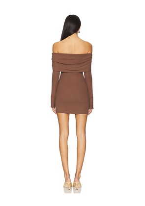 superdown Marks Mini Dress in Chocolate. Size M. Also in XS, S, L, XL.