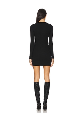 SNDYS Henley Mini Dress in Black. Size M. Also in L, S, XS.