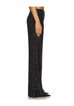 SANS FAFF Striped Sequin Trousers in Black. Size L. Also in M, S, XS.