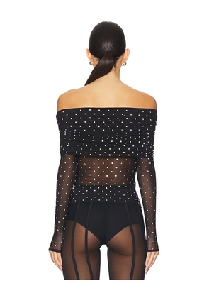 retrofete Oriana Mesh Top in Black. Size M. Also in S, L.