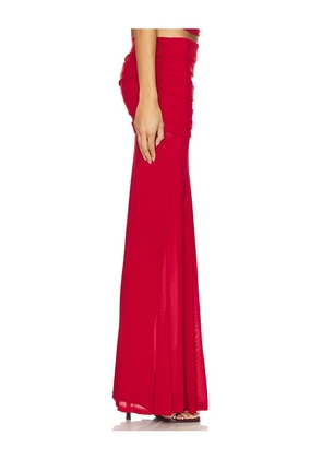 Runaway The Label Meila Maxi Skirt in Red. Size M. Also in S, XS, L, XL.