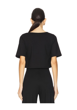 Ripley Rader Ponte Knit Short Sleeve Top in Black. Size M. Also in S, XS, L.
