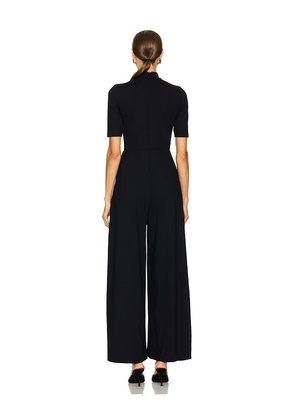 Susana Monaco Mock Neck Short Sleeve Jumpsuit in Black. Size L. Also in S, XS.