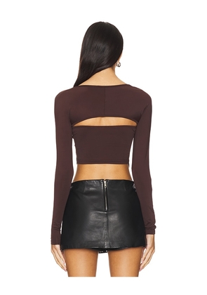 superdown Dax Shrug Top in Chocolate. Size M. Also in XS, S.