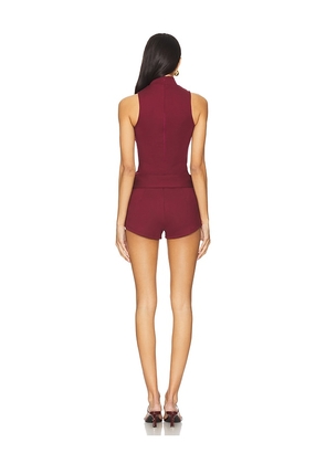 superdown Evie Romper in Burgundy. Size S. Also in L, XS.