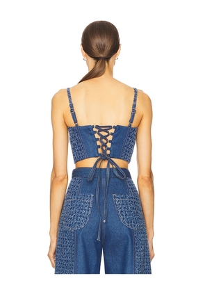 Sabina Musayev Tate Top in Blue. Size S. Also in XS, M.