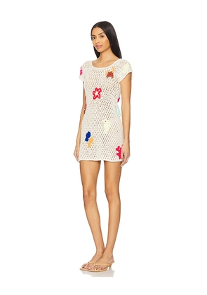 Tach Clothing Crochet Mini Dress in Cream. Size S. Also in M.