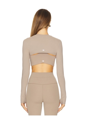 Splits59 Amelia Airweight Lite Shrug in Beige. Size M. Also in XS, L.