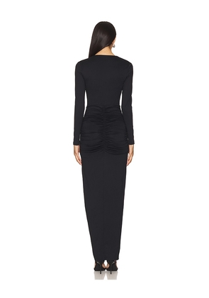 Susana Monaco Tie Gathered Long Sleeve Dress in Black. Size S. Also in L.