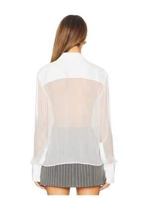 SANS FAFF Flore Silk Shirt in White. Size M. Also in S, XS.