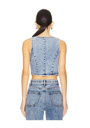 retrofete Jordi Denim Vest in Blue. Size M. Also in XS, S, L, XL.