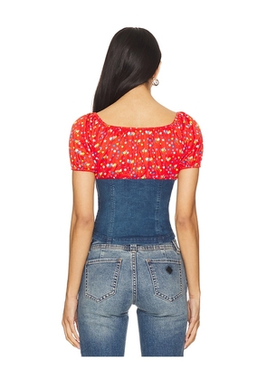 Tyler McGillivary Uma Top in Red,Blue. Size M. Also in S, XS, L.
