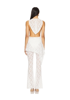 superdown Colson Pant Set in White. Size L. Also in XXS, XS, S, M, XL.